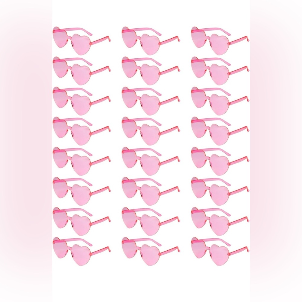 Pink heart shaped sunglasses 24 pack